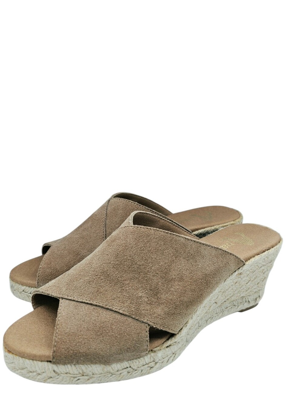 Paseart Espadrille Suede Wedge Sandals in Tan size 7.5